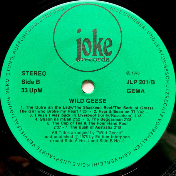 Wild Geese (3) : The Quays Of Galway Town (LP, Album)