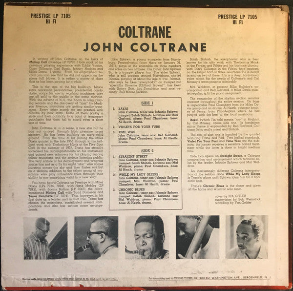 John Coltrane : Coltrane (LP, Album, Mono, RE, (al)