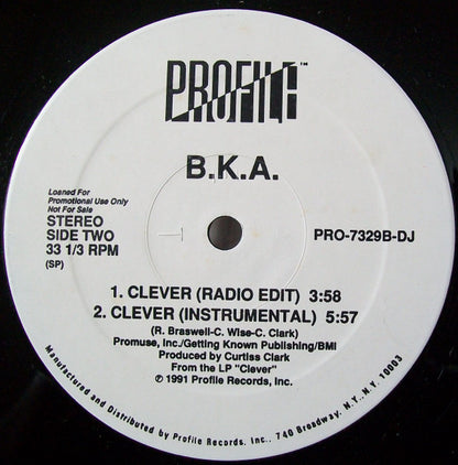 B.K.A. : Clever (12", Promo)