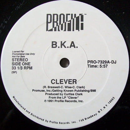 B.K.A. : Clever (12", Promo)