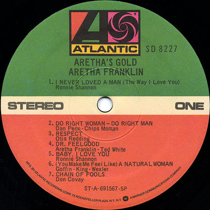 Aretha Franklin : Aretha's Gold (LP, Album, Comp, RE, SP )