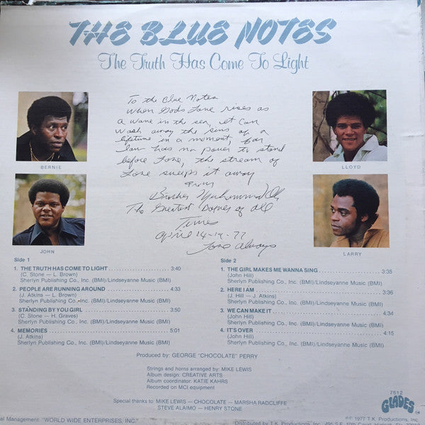 The Blue Notes : The Truth Has Come To Light (LP, Album)