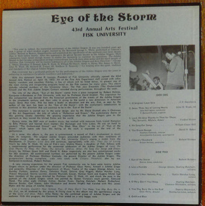 The Fisk Jubilee Singers, The Fisk University Choir, The Fisk Jazz Ensemble : Eye Of The Storm, Fisk University 43rd Annual Arts Festival (LP, Album)