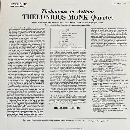 The Thelonious Monk Quartet With Johnny Griffin : Thelonious In Action (LP, Album, RE)