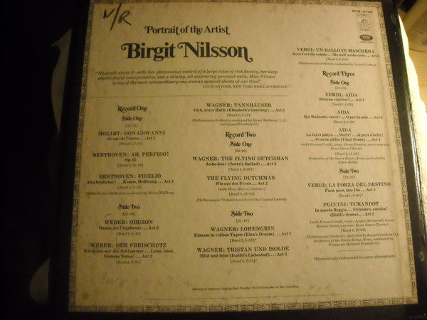 Birgit Nilsson, Philharmonia Orchestra, Heinz Wallberg, Leopold Ludwig, Orchestra Del Teatro Dell'Opera Di Roma, Francesco Molinari-Pradelli, Zubin Mehta : Portrait Of The Artist (3xLP + Box, Album, Comp)