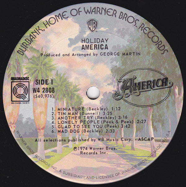 America (2) : Holiday (LP, Album, Quad)