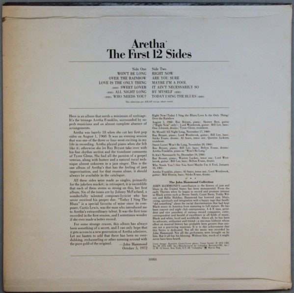 Aretha Franklin : Aretha - The First 12 Sides (LP, Album, RE, Pit)