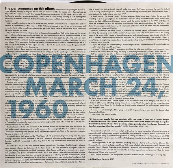 Miles Davis & John Coltrane : The Final Tour: Copenhagen, March 24, 1960 (LP, Ltd, RE, RM)