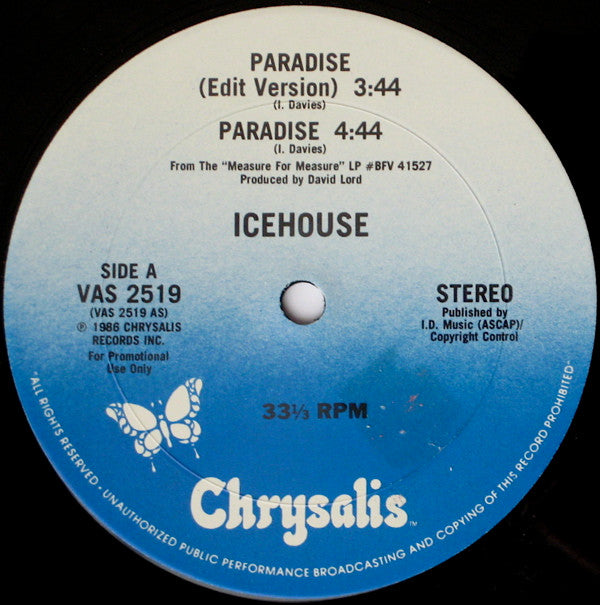 Icehouse : Paradise (12", Promo)