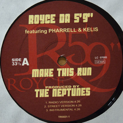 Royce Da 5'9" : Make This Run / War (12", Single)
