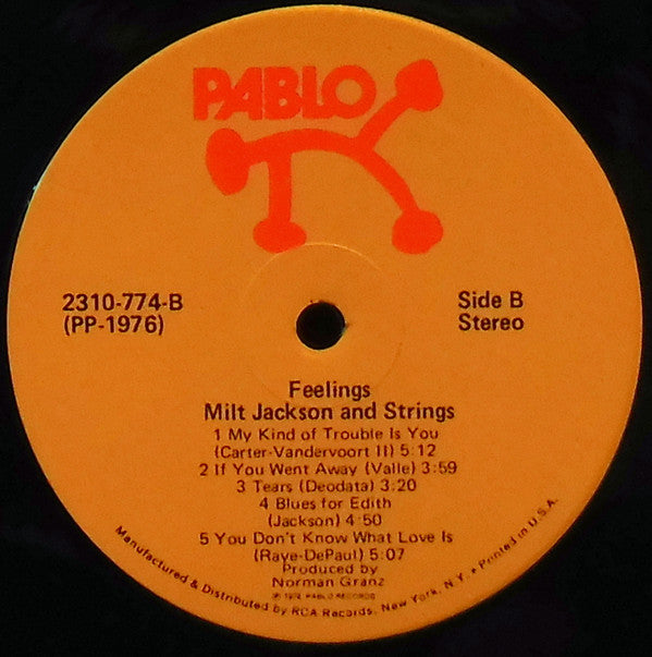 Milt Jackson & Strings : Feelings (LP, Album)