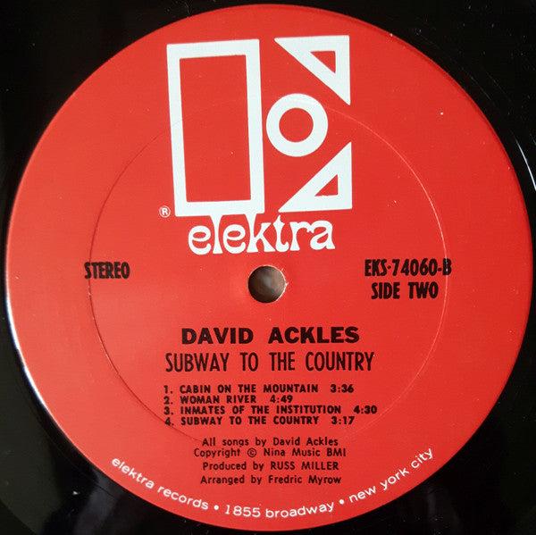 David Ackles : Subway To The Country (LP, Album, Pit)