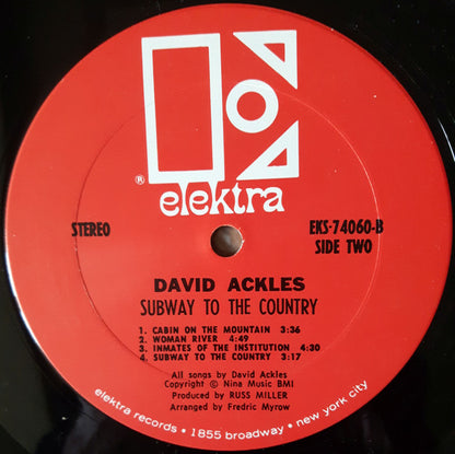 David Ackles : Subway To The Country (LP, Album, Pit)