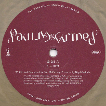 Paul McCartney : Chaos And Creation In The Backyard (LP, Album, Ltd, RE, Gol)