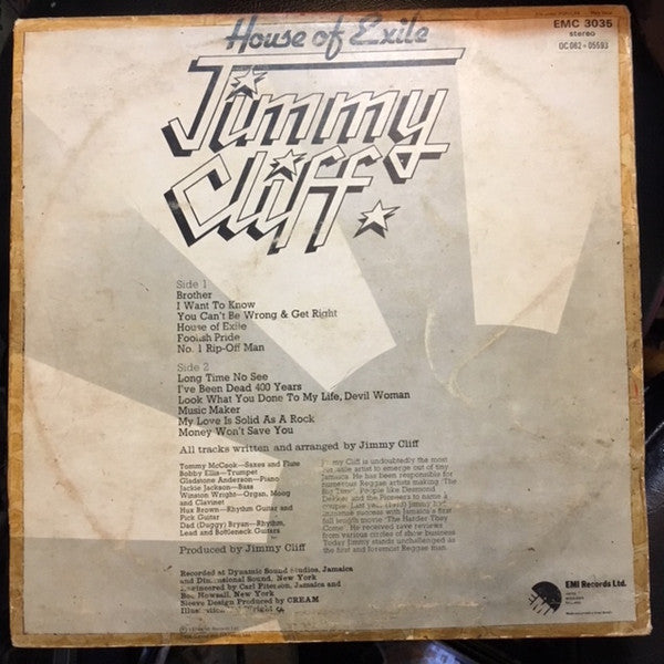 Jimmy Cliff : House Of Exile (LP, Album)