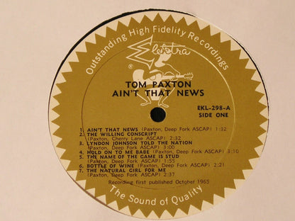 Tom Paxton : Ain't That News (LP, Album, Mono)