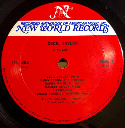 Cecil Taylor : 3 Phasis (LP, Album)