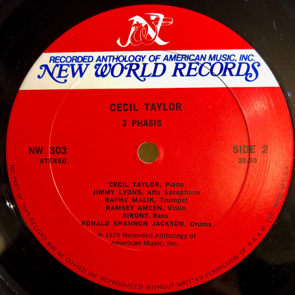 Cecil Taylor : 3 Phasis (LP, Album)