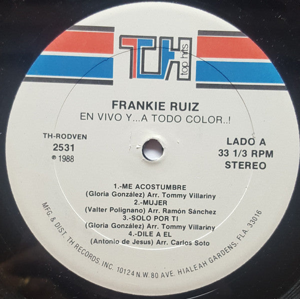 Frankie Ruiz : En Vivo Y... A Todo Color (LP, Album)