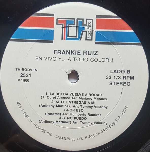 Frankie Ruiz : En Vivo Y... A Todo Color (LP, Album)