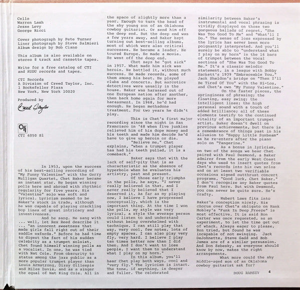 Chet Baker : She Was Too Good To Me (LP, Album, Gat)
