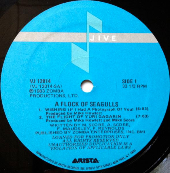 A Flock Of Seagulls : Wishing (If I Had A Photograph Of You) (12", Promo)