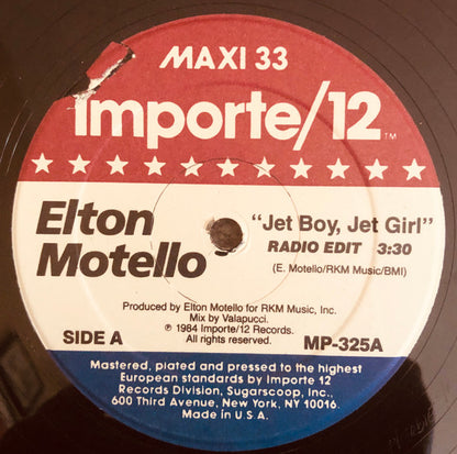 Elton Motello : Jet Boy, Jet Girl (12", Maxi)