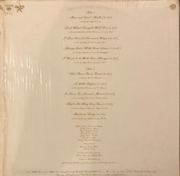 Willie Nelson : To Lefty From Willie (LP, Album, Pit)