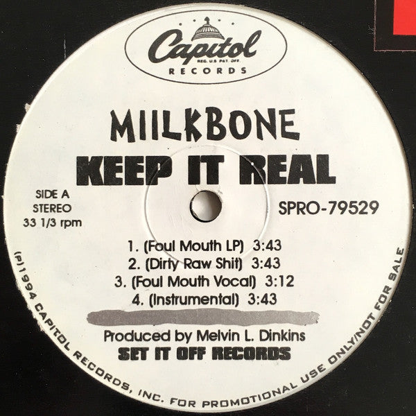 Miilkbone : Keep It Real (12", Promo)