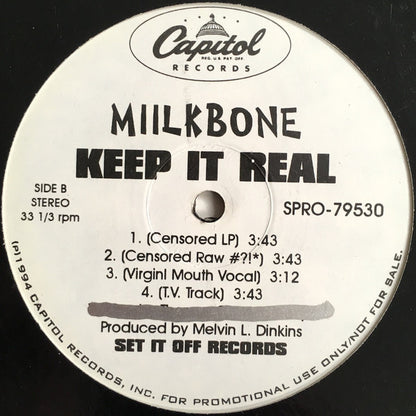 Miilkbone : Keep It Real (12", Promo)