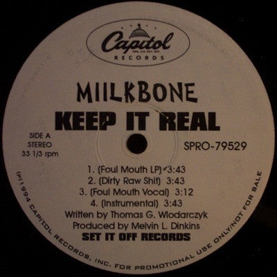Miilkbone : Keep It Real (12", Promo)