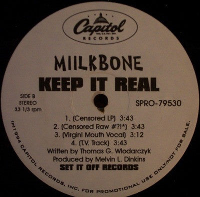 Miilkbone : Keep It Real (12", Promo)
