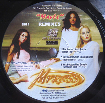 Mpress : Maybe (Remixes And LP Version) (2x12", Single, Promo)