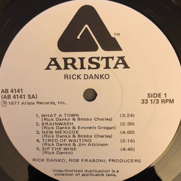Rick Danko : Rick Danko (LP, Album, Promo)