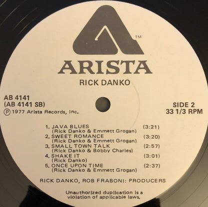 Rick Danko : Rick Danko (LP, Album, Promo)
