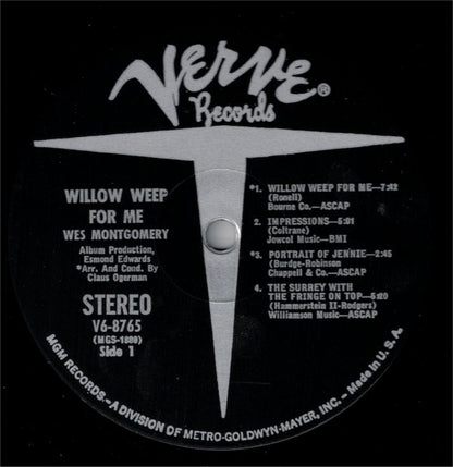 Wes Montgomery : Willow Weep For Me (LP, Album, MGM)