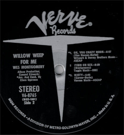 Wes Montgomery : Willow Weep For Me (LP, Album, MGM)