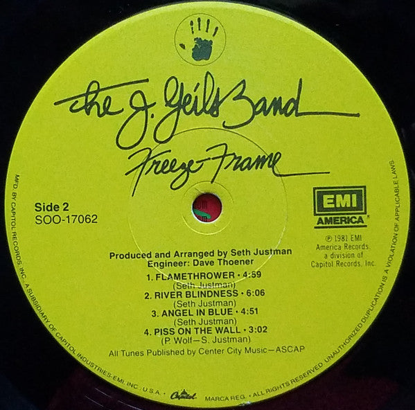 The J. Geils Band : Freeze-Frame (LP, Album, Los)