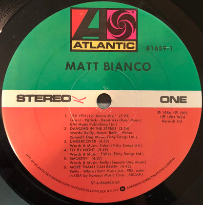 Matt Bianco : Matt Bianco (LP, Album, SP)