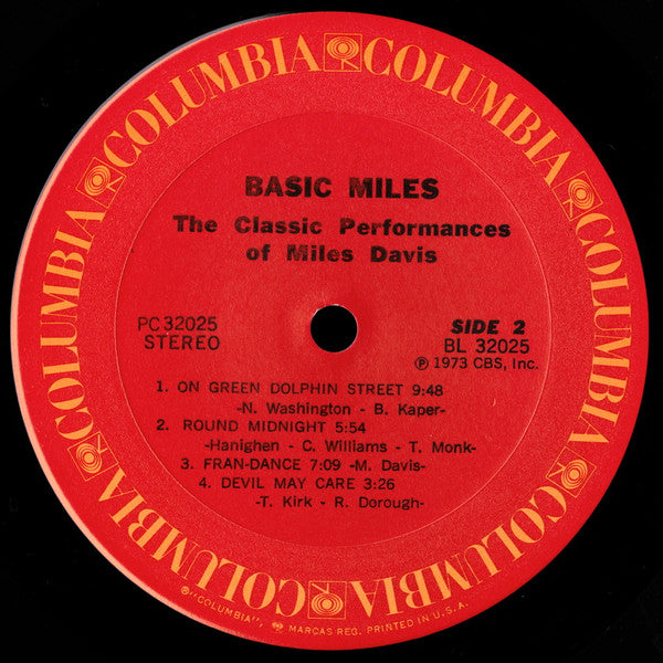 Miles Davis : Basic Miles - The Classic Performances Of Miles Davis (LP, Comp)