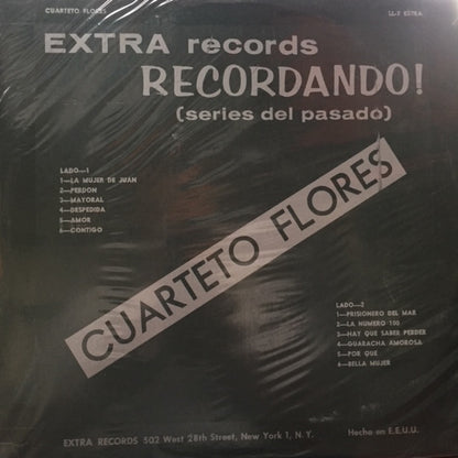 Cuarteto De Pedro Flores : Rembering Recordando (LP)