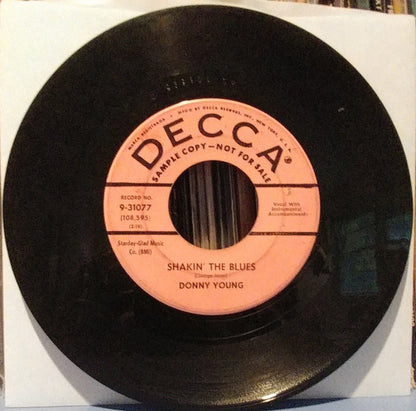 Donny Young : Shakin' The Blues / Miracle Of Love (7", Single, Promo)