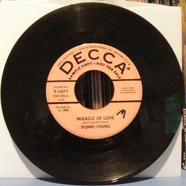 Donny Young : Shakin' The Blues / Miracle Of Love (7", Single, Promo)