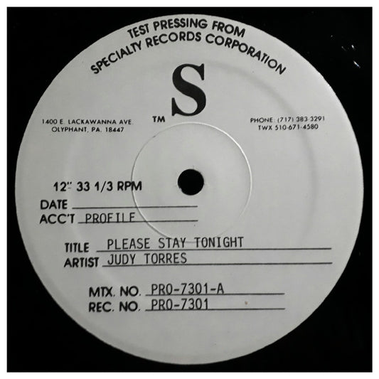 Judy Torres : Please Stay Tonight (12", TP)