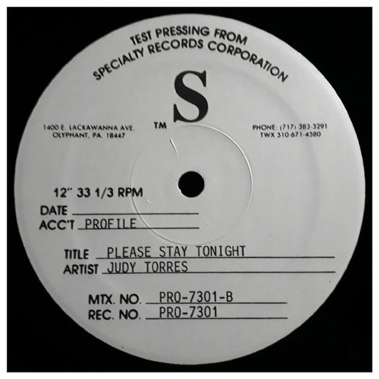 Judy Torres : Please Stay Tonight (12", TP)