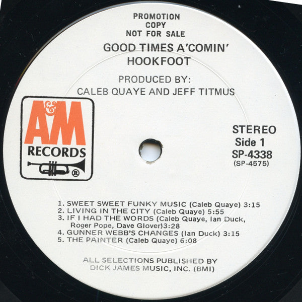 Hookfoot : Good Times A' Comin' (LP, Album, Promo, Pit)