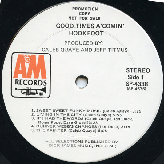 Hookfoot : Good Times A' Comin' (LP, Album, Promo, Pit)