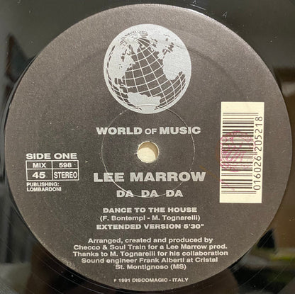 Lee Marrow : Da Da Da (Dance To The House) (12")