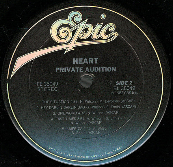 Heart : Private Audition (LP, Album, Car)