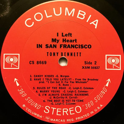 Tony Bennett : I Left My Heart In San Francisco (LP, Album, RP, 360)